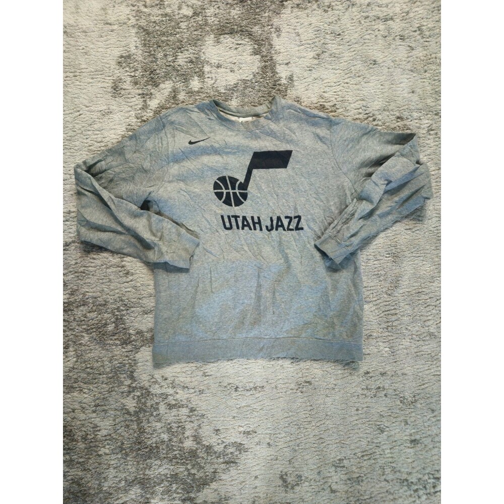 Nike Utah Jazz Mens Large Gray Crew Sweatshirt